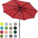 Tempera 9ft Patio Market Outdoor Table Umbrella with Auto Tilt and Crank, Large Sun Umbrella with Sturdy Pole & Fade Resistant Canopy, Easy to Set, Rust Red