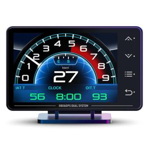 MH Obd2 Gauge Display Heads Up Display 4.3-inch TFT LCD Screen Multi-Function Digital HUD Gauge Cluster with Speed RPM Boost for All Car
