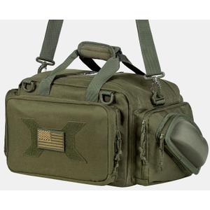 TRO&HOM Tactical Gun Bag for 4 Handguns - Pistol Shooting Range Bag With 15X Magazine Slots & Pockets for Ammo & Essentials - Padded Hunting & Sport Bag (Army Green)