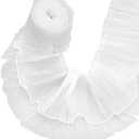 UNICRAFTALE 4 Yards White Ruffle Pleated Chiffon Trim 2 Layer Organza Lace Ribbon Double Organza Lace Trim Pleated Organza Lace Ribbons Trimmer Dress Bag Decoration Fabric for Dress Crafts Sewing