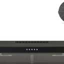 FIREGAS Black Range Hood 30 Inch Under Cabinet, Ducted/Ductless Convertible Kitchen Hood, 300 CFM, 3 Speed Exhaust Fan, Brushless DC Motor, Stove Hood Vents for Kitchen with LED Lights