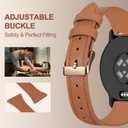 20mm Slim Leather Band Compatible with Garmin Vivoactive 6/5/3/3 Music, 2-pack Leather Band Slim Thin Strap for Venu Sq 2/Forerunner 55/165/245/645 Women