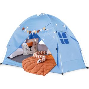 Twin Bed Canopy with Reinforced Rods | Cozy Bed Tent for Kids | Hideaway Canopy for Girls Room & Boys & Fort for Kids Indoor Play Time or Sleepy Time Foldable Toddler Bedroom Privacy Sleeping