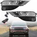 2-Pack Fog Light Assembly Replacement for CRV 2015-2016 Driver and Passenger Side Fog Lamps with Bulbs and Switch Wiring Kit