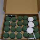 Tessco 24 Pcs Mini Floral Foam Holder Round Floral Foam with Green Arrangement Wire Arrangement Supplies for Table Wedding Wine Bottle Decor