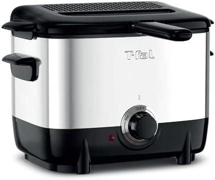 T-fal Mini Deep Fryer, Stainless Steel Deep Fryer with Basket, 1 Liter, Versatile Temperature Control, 900 Watts, Temperature Control, Easy to Clean, Black