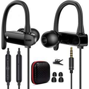3.5mm Headphone Over-Ear Hook Wired Earbuds for Moto G Power Pure Play/Chromebook Laptop Back to School Supply PC Headset Noise Canceling in-Ear Jack Earphone for iPad/Samsung A15 A14 A13 A12 A42 A03s