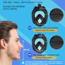 Greatever G2 Full Face Snorkel Mask with Latest Dry Top System,Foldable 180 Degree Panoramic View Snorkeling Mask with Camera Mount,Safe Breathing,Anti-Leak&Anti-Fog