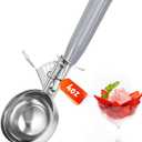 Reallnaive 1 Pcs Release Cookie Scoops Ice Cream Scooper with Trigger Release Portion Scoop Stainless Steel for Portion Control, Baking Food, Cookie Dough (4 oz,Gray)