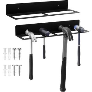2 Pcs Metal Wall Mounted Hammer Rack Hand Tools Storage Screwdriver Organizer for Garage Workshop