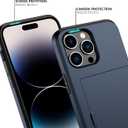 Nvollnoe for iPhone 14 Pro Max Case with Card Holder Heavy Duty Protective Dual Layer Shockproof Hidden Card Slot Slim Wallet Cover for iPhone 14 Pro Max for Women&Men(Blue)