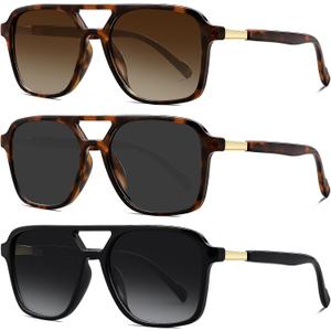 Retro Aviator Sunglasses for Women Men Trendy Square Plastic Shades Vintage Stylish Look Western Sunnies Summer