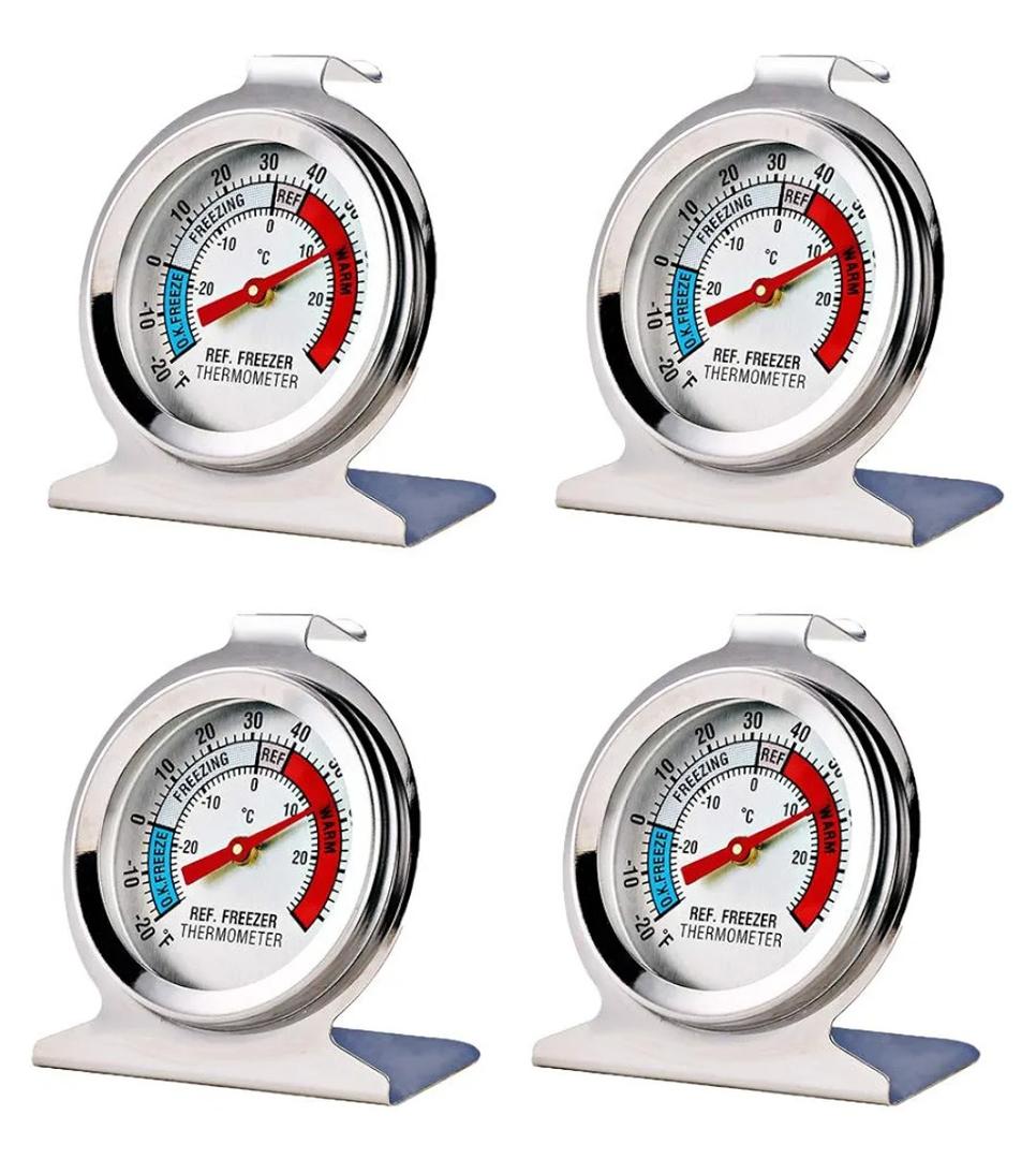 4 Pack Refrigerator Freezer Thermometer Large Dial Analog Thermometer