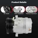 cciyu Air Conditioning Compressor Replacement for Chevy Camaro for Pontiac Firebird 1995 1996 1997 1998 1999 2000 2001 2002 Replaces AC Compressor for Car