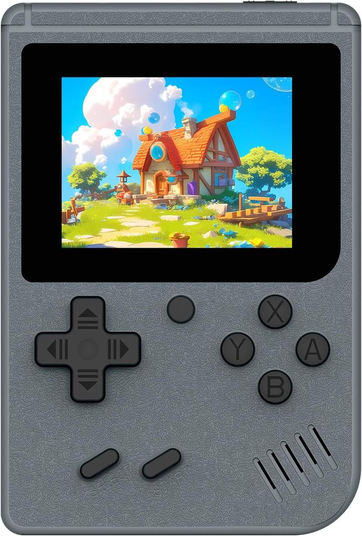 Retro Gaming Console, Portable Handheld Game Console with 400+ Classic Games, Video Game Console with 3.0" HD Screen and Rechargeable Battery (Gray)