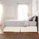 Amazon Basics Lightweight Pleated Bed Skirt, Machine Washable, Wrinkle and Fade Resistant, Queen, Off White