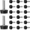 20pcs 1/4-20 UNC Thread Furniture Leg Leveler, Adjustable Table Leveling Feet Screw-in Anti-Slip Chair Leg Extender for Cabinet Desk Dresser Stool Noise Reduction