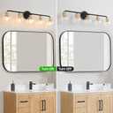 5 Light Bathroom Vanity Light, Black and Gold Bathroom Light Fixtures with Clear Glass Shade Modern Wall Sconces Lighting Bath Wall Lights Lamp for Mirror Kitchen Living Room Bedroom Hallway Cabinet