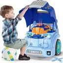 POFJOEQ Interactive Truck Engine Toy with Removable Parts - Lights, Sounds, and Fun for Young Mechanics -Unleash Their Creativity and Motor Skills with This Truck Engine Toy (Bule)