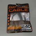 chubbycable Curly Chubby 120W Coiled USB C Cable Retractable Fast Charging Cable for Car Charger Cord Compatible with iPhone 17-15 Series, Black, USB-A to Type-C, 2.29FT-3.6FT