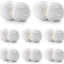 8 Pack Chunky Yarn for Hand Knitting - Chunky Blanket Yarn - Chunky Knit Yarn with Soft Yarn, 28 Yards Per Roll and Fuzzy Yarn Diameter 0.78in,7.7 oz Each (Pure White)