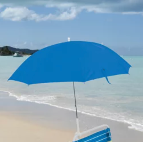 Outdoor Beach Umbrella with ANCHORXHeavy Duty High Wind Stability Sand Anchor and Carrying Bag, Portable Beach Umbrella with Anchor, Blue