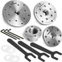 1X8TPI Face Plate Set, Includes four pcs: 2" 3" 4" 6" with Thread 1X8TPI, With Four Nylon Washers for Woodturning lathe, Woodworking tools.