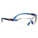 3M Safety Glasses for Men and Women, Solus 1000 Series, ANSI Z87, Scotchgard Anti-Fog, Clear Lens, Low Profile, Blue/Black Frame