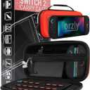 Orzly Case Compatible with Nintendo Switch 2 – Protective Travel Carry Case with Screen Padding, Game Card & microSD Slots, Zipped & Open Pockets for Accessories – 7.9" Gift Boxed