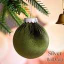 Velvet Christmas Ornaments, 12pcs Christmas Tree Ornaments Velvet 3.15 Inch Balls, Multicolor Green Brown Neutral for Xmas Wedding Party Holiday Decorations