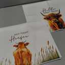 Western Highland Cow Bathroom Decor Towels, Farmhouse Hello Sweet Cheeks Hand Towel Set, Christmas Highland Cow Lover Gifts, Microfiber Dish Tea Towels 16x24in