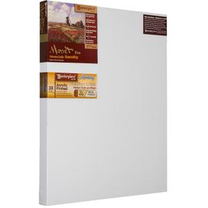 Masterpiece ZSMM-1626 Monet Pro 1.5" Deep Monterey 10.5 oz Cotton Medium Texture Stretched Artist Canvas 16" x 26" 3 Pack