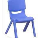 Flash Furniture Whitney 4 Pack Blue Plastic Stackable School Chair with 10.5'' Seat Height, Set of 4