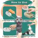 SteamCat 3 in 1 Cordless Cat Grooming Brush, Built-in Lithium Battery, Silicone Massaging, Removes Static & Pet Hair, for Cats & Dogs (White)