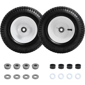 Parts Camp 13x5.00-6 Pneumatic Tire and Wheel Replacement 13 Inch Lawn Mower Tire with 3/4" or 5/8" Bearing for Riding Mower Garden Tractor Lawn Mower Front Tires 2 Pack