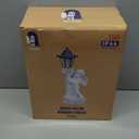 Angel Statue with Solar Lights (Right) 19.7 Inch, Outdoor Solar Angel Garden Statue with Roma Pillar for Garden Lawn Decor, Christian Religious Gift