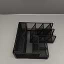 Marbrasse Mesh Pen Holder for Desk, Multi-Functional Pencil Organizer with Drawer, Desk Organizers and Accessories for Office Art Supplies (Black)