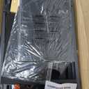 Seventable Computer Desk with Power Outlets & LED Light, 39 inch Home Office Desk with 5 Drawers, Writing Desk with Monitor Stand,Work Desk for Home Office, Black