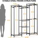 HOMIDEC Wardrobe Closet, 4 Hanging Spaces Portable Clothes Rack,Free Standing Closet Organizer and Storage System with Hanging Rods,Clothing Rack Suitable for Cloakroom,Bedroom,Entrances,etc.Black