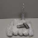 Funtery 6 Pcs LED Christmas Tree Flameless Taper Candles Real Wax Battery Operated Candlestick Lights with 3D Flame and Remote Timer Window Fireplace(Silver,Christmas Tree)