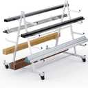 Heavy Duty Horizontal Storage Rack with 4 Casters, Mobile Material Handling Conduit Pipe Rack Holds up to 2000lbs, 5ft x 3.7ft x 4.3ft