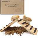 Chicken Perch and Ramp Trainer, 2 in 1 Sturdy Wooden Chicken Roosting Bar, Baby Chick Toys for Brooder, Chicks Coop Accessories,Training Perch for Chick Small Animal, Easy to Assemble (Pure wood color)