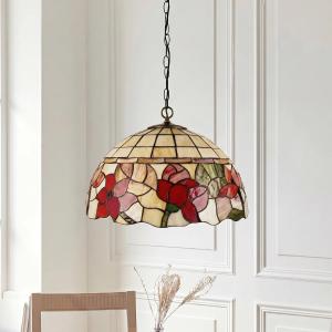 Border Medium Tiffany Ceiling Light - Single Bulb Fitting