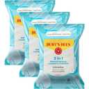 Face Wipes, Burt's Bees Facial Cleansing, Makeup Remover Towelettes, 3 in 1 Hydrating Micellar Cleanser with Coconut & Lotus Water, 90 Count 