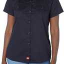 Dickies Women's Short Sleeve Work Shirt (XX-Large, Dark Navy)