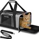 Petskd Pet Carrier 17x12x8.5 JetBlue Allegiant Airline Approved,Pet Travel Carrier Bag for Small Cats and Dogs, Soft Dog Carrier for 1-8 LBS Pets,Dog Cat Carrier with Safety Lock Zipper(Grey)