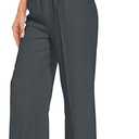 FUNYYZO Wide Leg Pants Women's High Elastic Waisted in The Back Business Work Trousers Long Straight Suit Pants, M