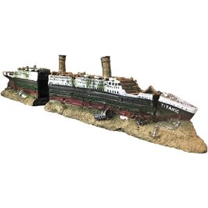 SLOCME Aquarium Titanic Shipwreck Decorations - Resin Material Ship DecorationsFish Tank Sunken Ship Ornament Aquarium Environment Friendly Decorations