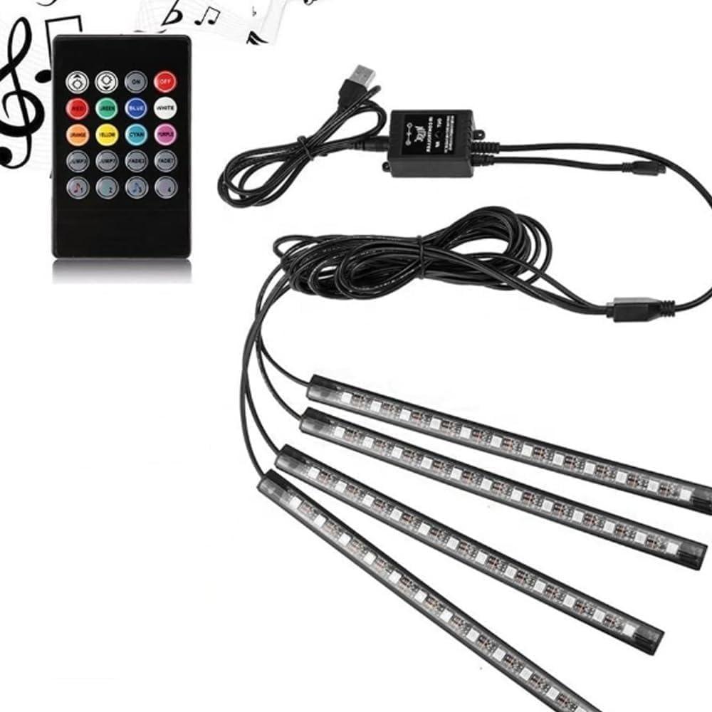MONSTER Multi Color Led Light Strips 4 Strips 8 color Modes With Remote Control and Sound Activation PC LED LIGHT STRIPS