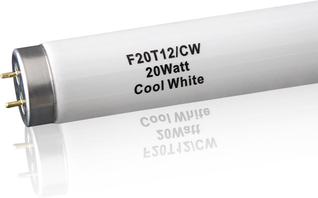 F20T12/CW 20W Cool White,T12 24" Fluorescent Light Bulbs,4100K 6-Pack